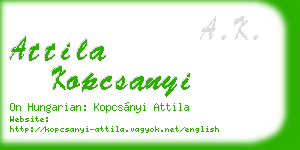attila kopcsanyi business card