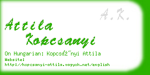 attila kopcsanyi business card